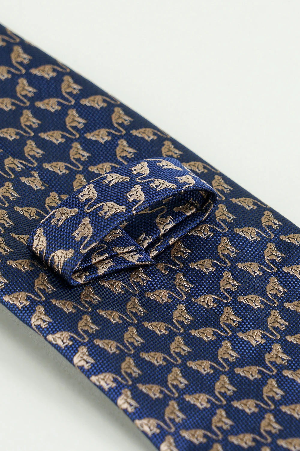 Navy Printed Jacquard Satin Formal Tie 5 Navy Printed Jacquard Satin Formal Tie - Image 5