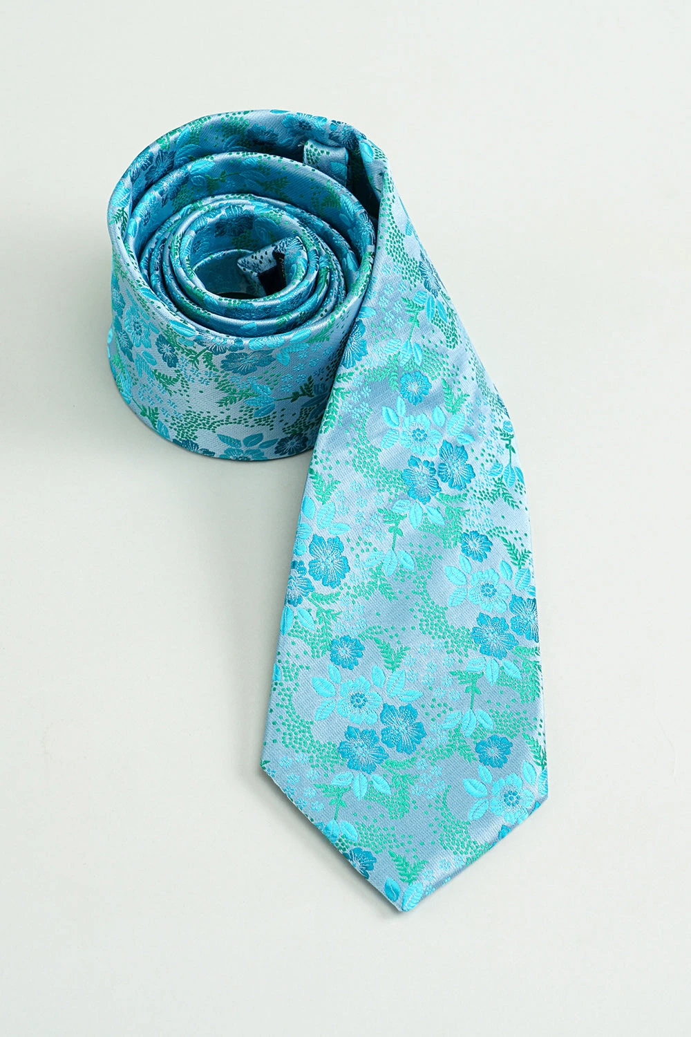 Blue Jacquard Satin Formal Tie 2 Blue Jacquard Satin Formal Tie - Image 2
