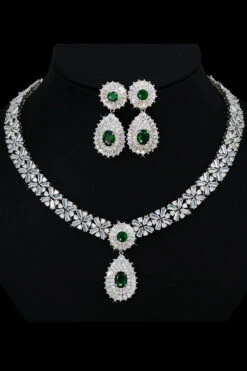 Royal Blue Crystal Necklace Earring Jewelry Set -Zapaka Sales Store CGLHW21027 Green 55936f4d a46b 4ab7 95d2 d204a0d9f8d3