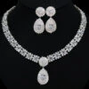 Royal Blue Crystal Necklace Earring Jewelry Set