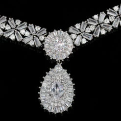 Royal Blue Crystal Necklace Earring Jewelry Set -Zapaka Sales Store CGLHW21027 Silver 3 fb922d85 f429 407c 928a 4fdc1cea3886