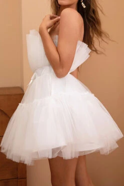 Tulle Strapless White Short Party Dress -Zapaka Sales Store CGLLY30145 20White 20 4