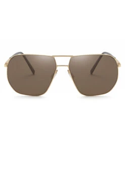 Metal Double Bridge Men's Outdoor Fashion Sunglasses -Zapaka Sales Store CGLLY30226 Brown 2