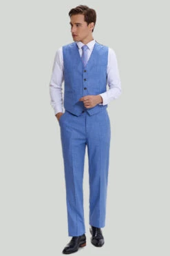 Men's 3-piece Two Button Sky Blue Tuxedo -Zapaka Sales Store CGMPHL0017 5
