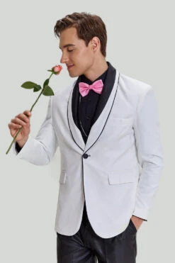 White Men's 3 Piece Shawl Lapel Prom Suits -Zapaka Sales Store CGMPHL0030 2