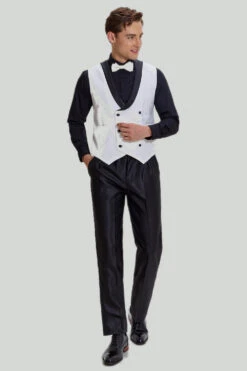 White Men's 3 Piece Shawl Lapel Prom Suits -Zapaka Sales Store CGMPHL0030 4