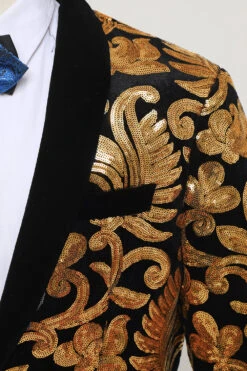 Men's Blazer Slim Fit Solid One Button Business Gold Suit Jacket -Zapaka Sales Store CGMPHL0035 2