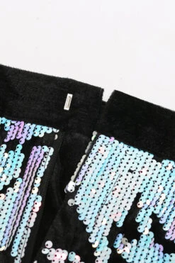 Purple Sequins Mens Two-Piece Suit Shawl Lapel One Button Tuxedo -Zapaka Sales Store CGMPHL0051BlackWhite 5