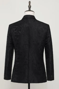 Black Jacquard Satin Notched Lapel Men's Blazer -Zapaka Sales Store CGMPHL0057 2 5495d301 0a2f 4e40 80cc 56d2cb65ee14