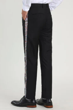 Black Straight Leg Men's Suits Pants With Beading -Zapaka Sales Store CGMPHL0066 4