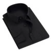 Men's Black Solid Long Sleeves Suit Shirt