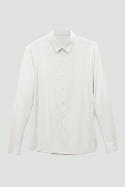 White Men's Long Sleeves Suit Shirt