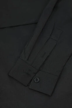 Black Men's Wrinkle-Free Solid Long Sleeves Dress Shirt -Zapaka Sales Store CGMPHL0071 Black 5