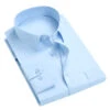 Men's Light Blue Collar Solid Long Sleeves Dress Shirt