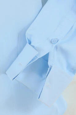 Men's Light Blue Collar Solid Long Sleeves Dress Shirt -Zapaka Sales Store CGMPHL0076 Blue 2