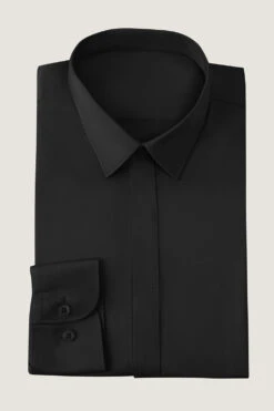 Black Solid Men's Suit Shirt -Zapaka Sales Store CGMPHL0099 Black