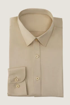 Camel Solid Long Sleeves Suit Shirt -Zapaka Sales Store CGMPHL0100 Light Khaki