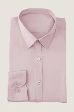 Camel Solid Long Sleeves Suit Shirt -Zapaka Sales Store CGMPHL0100 Pink