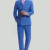 Blue Plaid Men's 3 Piece Tuxedo Suits