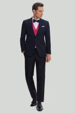 Black Pink 2 Piece Notched Lapel Men's Suits -Zapaka Sales Store CGMPHL15790053 2