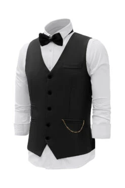 Burgundy Shawl Lapel Single Breasted Men's Suit Vest -Zapaka Sales Store CGMZL011 Black 3 57027609 7092 4131 956f 82012e85f1ad