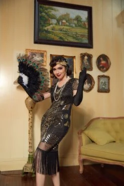 Black Golden 1920 Retro Sequin Dress -Zapaka Sales Store CGZL21282BlackGolden 1 first