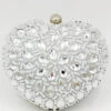 Silver Beaded Heart Shaped Party Clutch