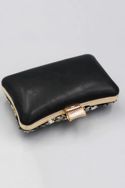 Black Beaded Shoulder Chain Evening Clutch -Zapaka Sales Store CGZL221046 Black 4