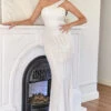White One Shoulder Sequins Mermaid Prom Dress