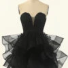 Strapless Tulle Little Black Dress
