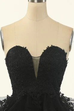 Strapless Tulle Little Black Dress -Zapaka Sales Store CGZL221472 Black 4