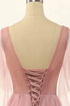 Blush Beading Tulle A-line Prom Dress -Zapaka Sales Store CGZL221477 Blush 7