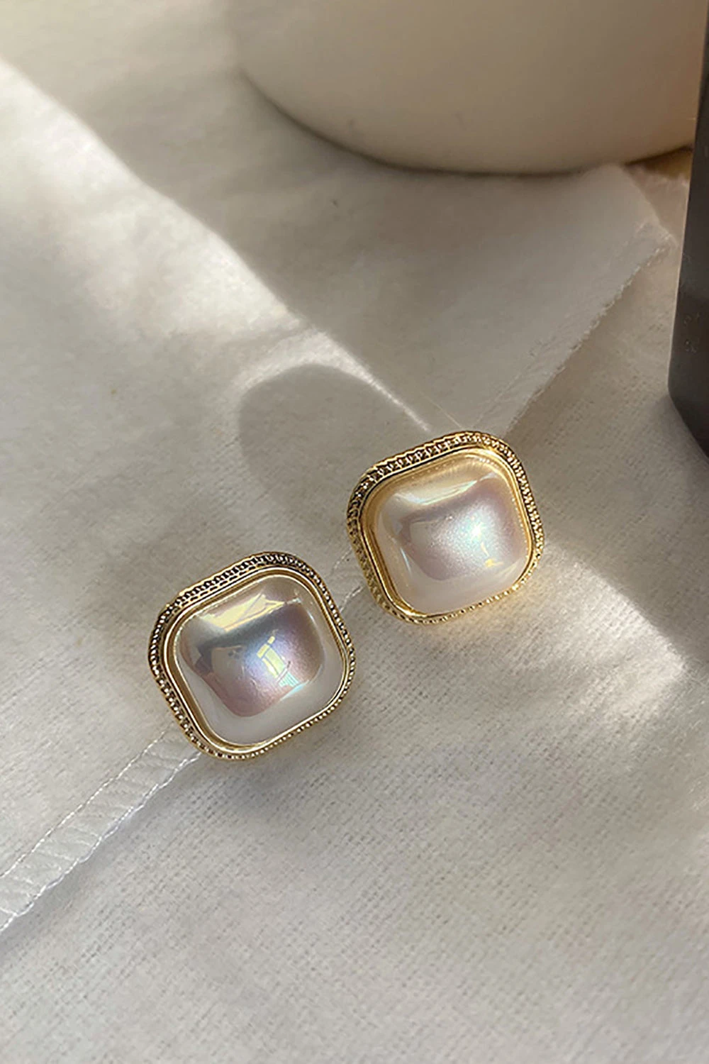 Vintage Square Pearl Earrings 1 Vintage Square Pearl Earrings