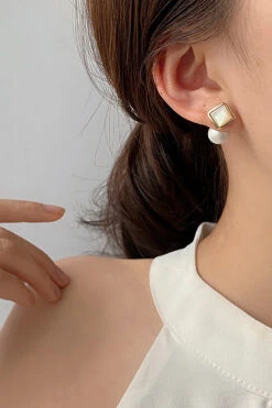 Pearl Opal Temperament Earrings -Zapaka Sales Store CGZL221868 Golden 3