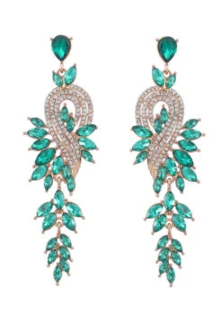 Earrings With Beadings And Rhinestones -Zapaka Sales Store CGZL222485 20Green 1 first