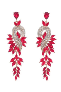 Earrings With Beadings And Rhinestones -Zapaka Sales Store CGZL222485 20Red 1 first