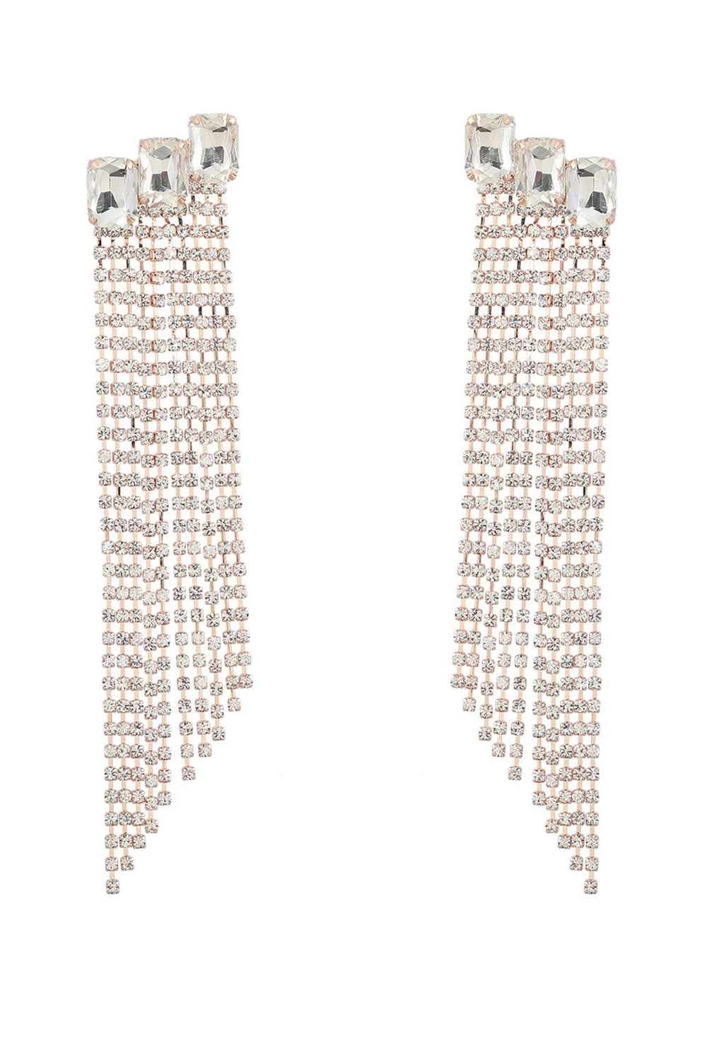 Fuchsia Beaded Rhinestone Party Earrings 5 Fuchsia Beaded Rhinestone Party Earrings - Image 5