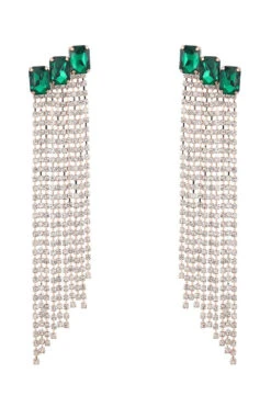 Fuchsia Beaded Rhinestone Party Earrings 10 Fuchsia Beaded Rhinestone Party Earrings -Zapaka Sales Store CGZL222487 20Green 1 first