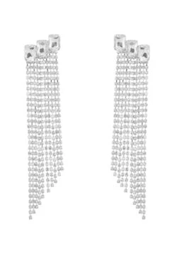 Fuchsia Beaded Rhinestone Party Earrings 14 Fuchsia Beaded Rhinestone Party Earrings -Zapaka Sales Store CGZL222487 20Silver 1 first