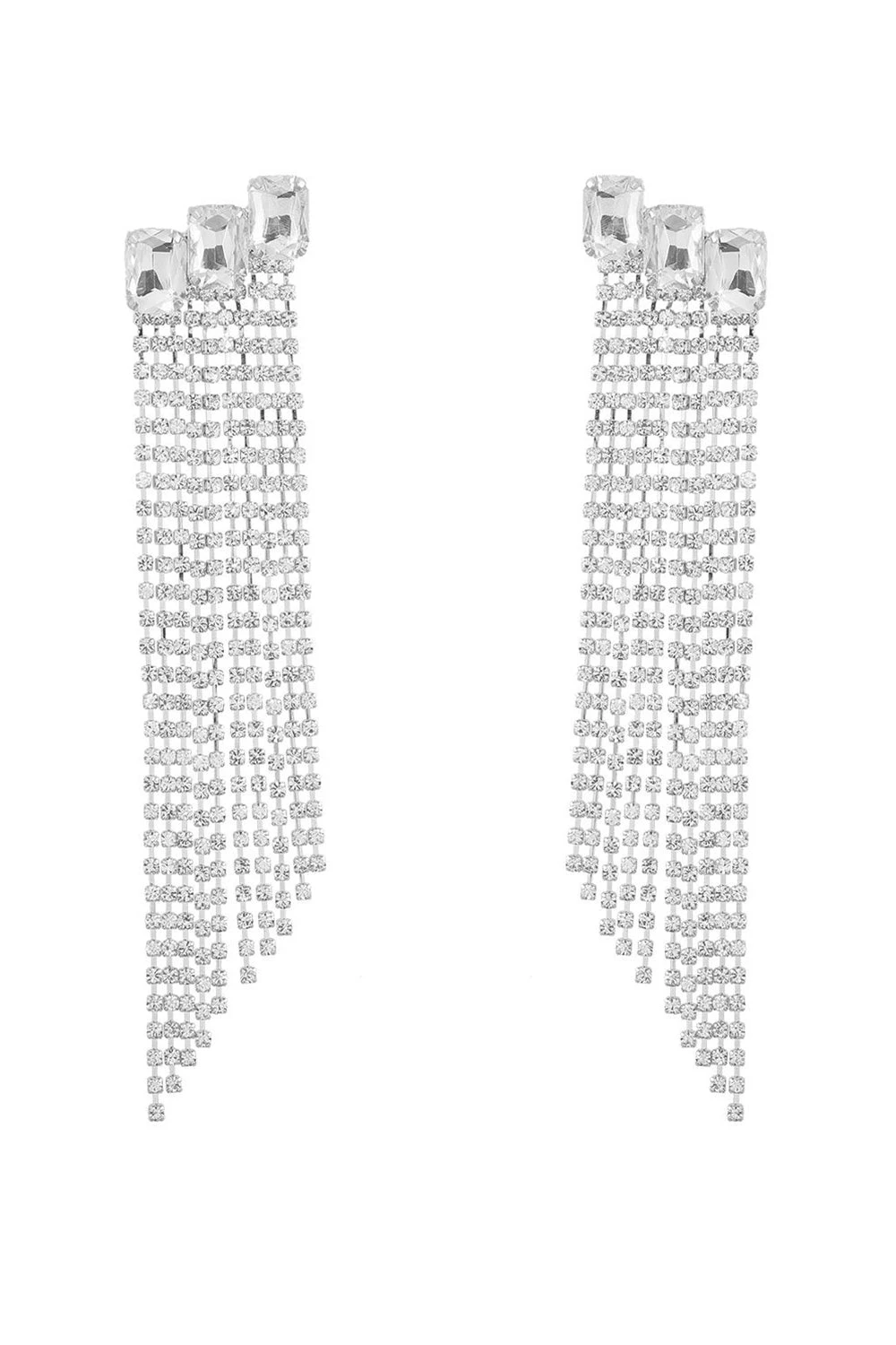 Fuchsia Beaded Rhinestone Party Earrings 7 Fuchsia Beaded Rhinestone Party Earrings - Image 7