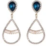 Royal Blue Beaded Prom Earrings