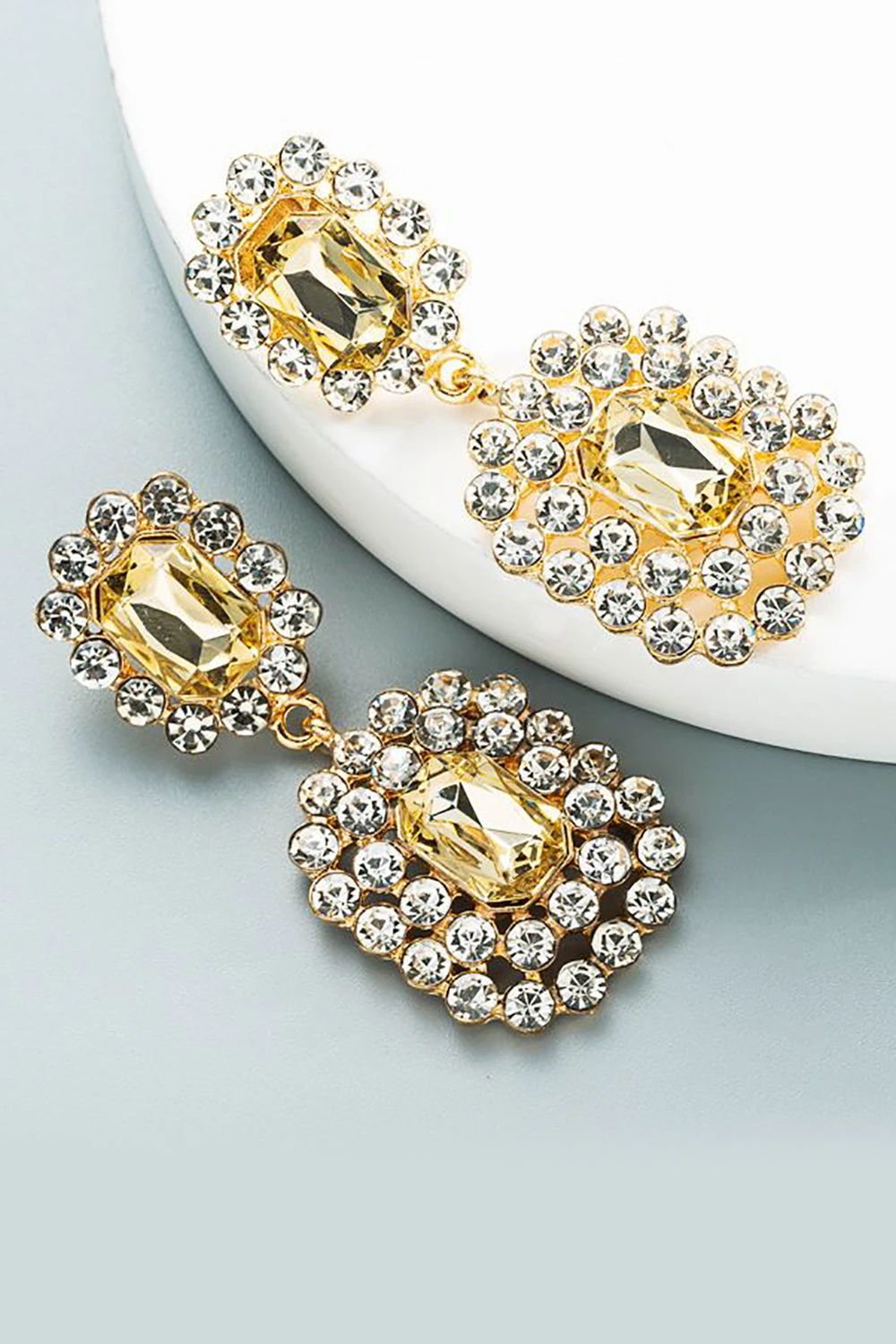 Golden Beaded Party Earrings 3 Golden Beaded Party Earrings - Image 3