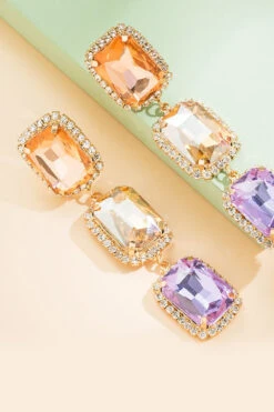 Green Rhinestone Beaded Party Earrings -Zapaka Sales Store CGZL222496 20Purple 1 first