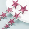 Fuchsia Five-Pointed Stars Prom Earrings