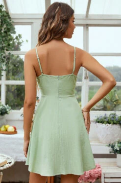 White Open Back Spaghetti Straps Graduation Dress -Zapaka Sales Store CGZL231146 Green 2 04 03 2023