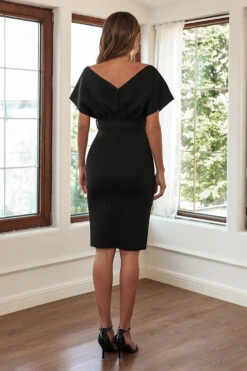 Black Bodycon Cocktail Dress With Belt -Zapaka Sales Store CGZL231318 Black 4