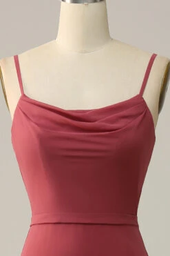 Desert Rose Spaghetti Straps Mermaid Open Back Bridesmaid Dress -Zapaka Sales Store CR531 16 Desert Rose 4