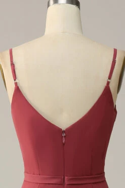 Desert Rose Spaghetti Straps Mermaid Open Back Bridesmaid Dress -Zapaka Sales Store CR531 16 Desert Rose 6