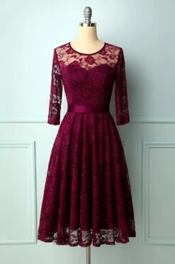 Royal Blue Rose Lace Dress -Zapaka Sales Store DS0017Grape
