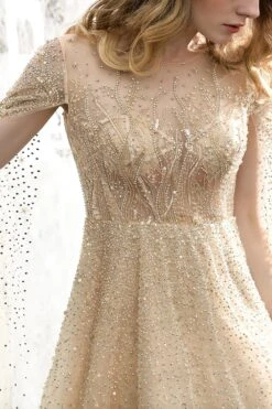 Champagne Beaded Long Prom Dress -Zapaka Sales Store DSC 4358